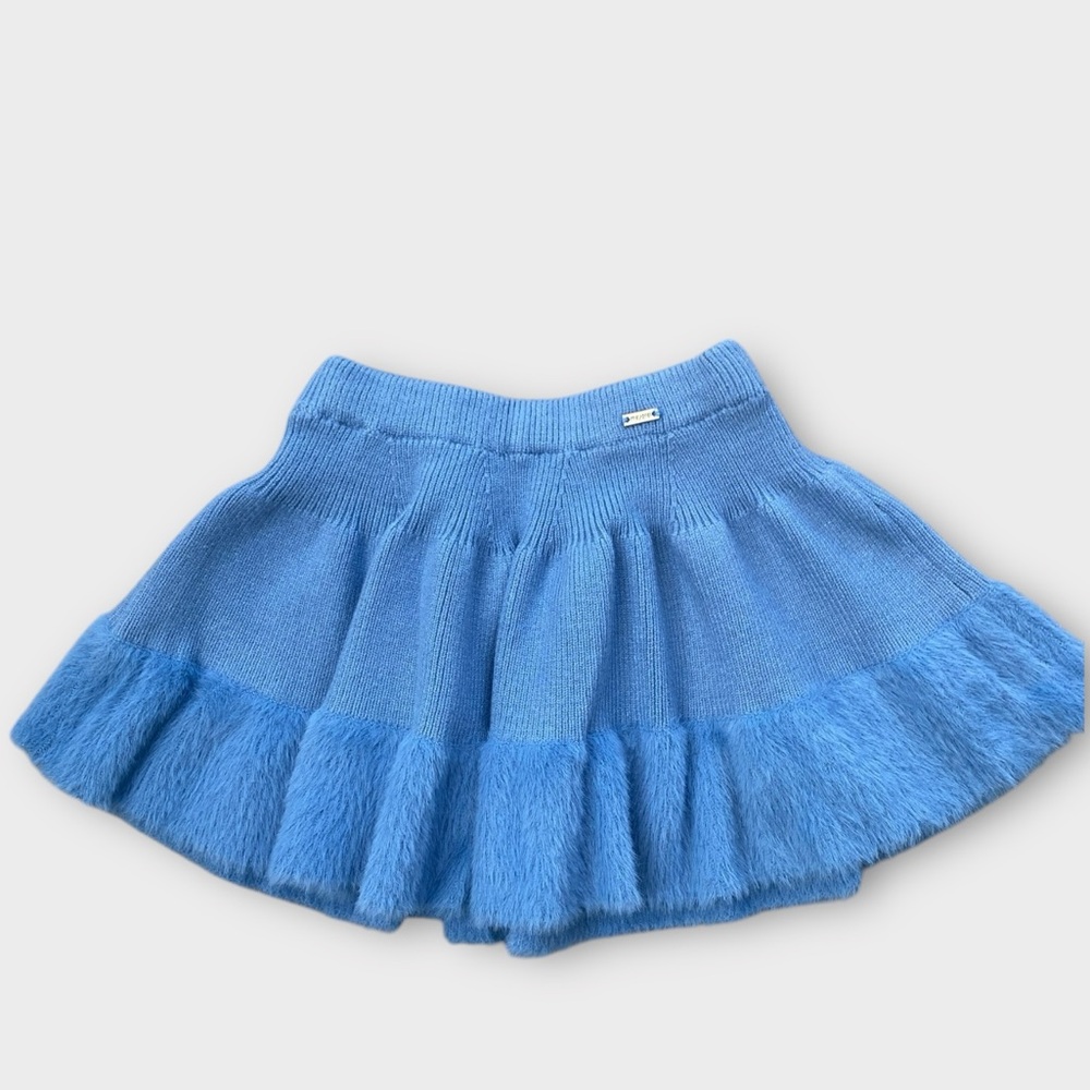 EUC Mayoral Girls Blue Faux Fur Skirt | 12 months